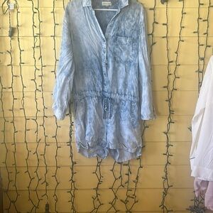 Striped Blue and White romper